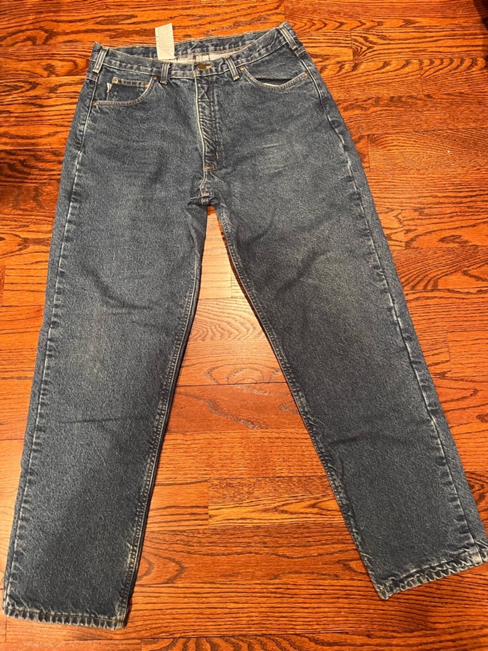 Carhartt Fleece Lined Jeans Mens 36x32 Blue Denim work pants cold weather